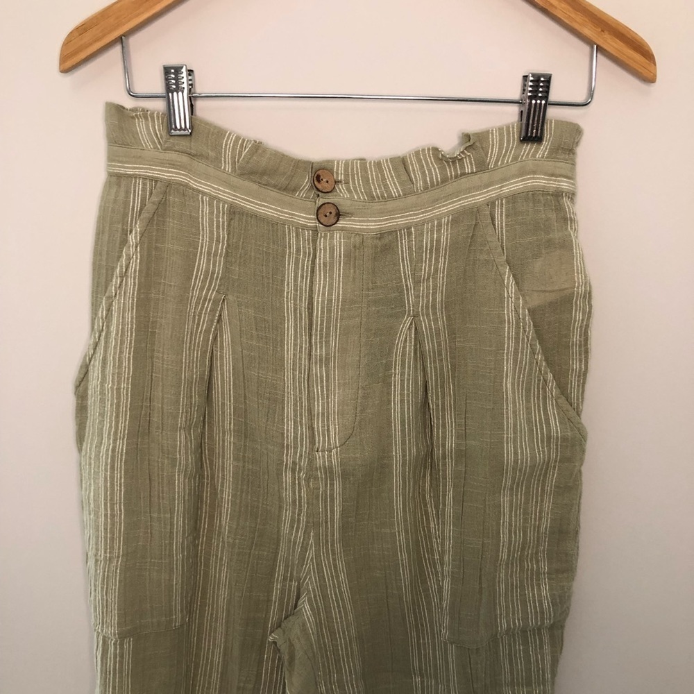 Free People Semi Sweet Cropped Pants In Sage Combo - Picture 10 of 13